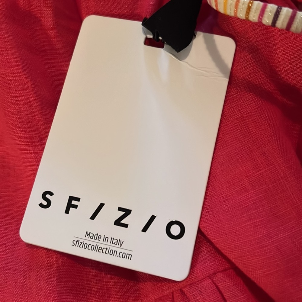 135. SFIZIO Linen Maxi Dress In Raspberry, Size Medium - Picture 16 of 17